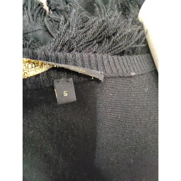 Kobi Halperin Brielle Fringe Sweater Knit Vest Womens Small Black - Picture 10 of 11